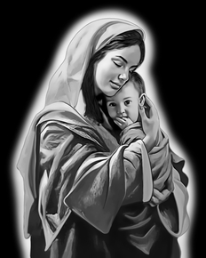 Мария с младенцем - картинки для гравировки